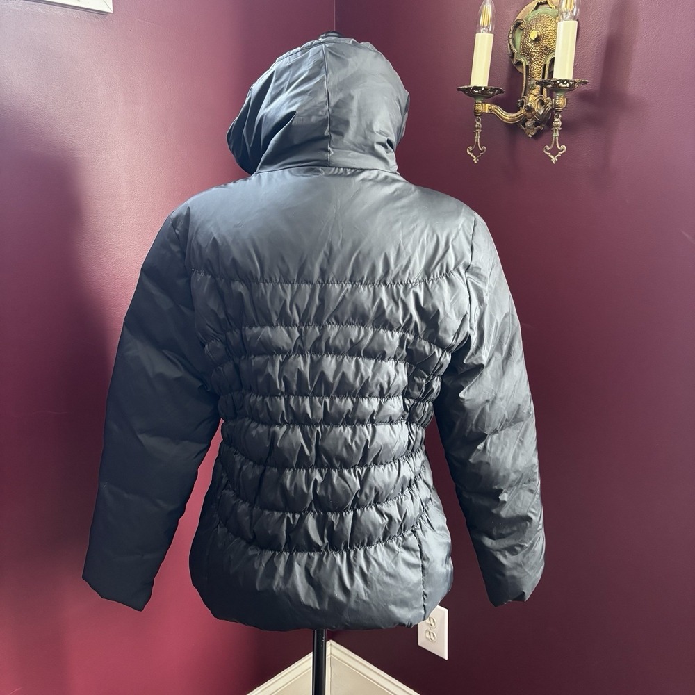 Nine West Women Sz XL Fitted Black Down-Filled Puffer Quilted Winter Coat - Picture 4 of 8